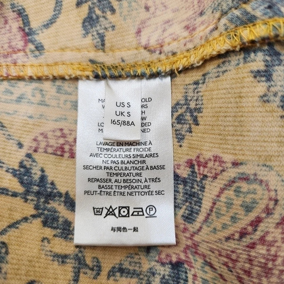 Pilcro by Anthropologie , Vintage Paisley Floral Gold/Navy, US Women's Small - Picture 7 of 8